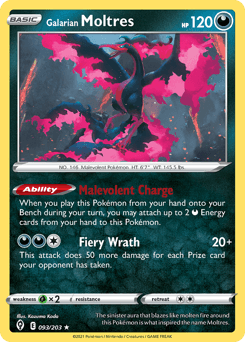 Galarian Moltres 93/203 — Evolving Skies