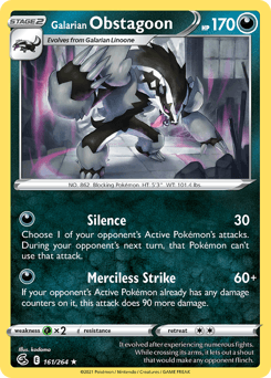 Galarian Obstagoon 161/264 — Fusion Strike