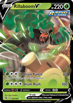 Rillaboom V 22/264 — Fusion Strike