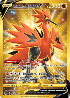 Galarian Zapdos V 182/172 — Brilliant Stars