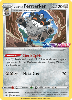 Galarian Perrserker SWSH008/307 — SWSH Black Star Promos