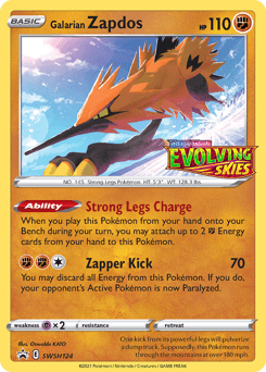 Galarian Zapdos SWSH124/307 — SWSH Black Star Promos
