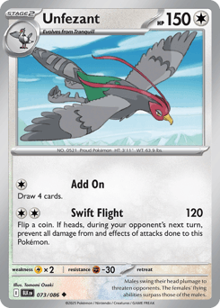 Unfezant Pokémon card