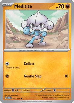 Meditite Pokémon card