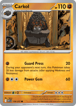 Carkol Pokémon card