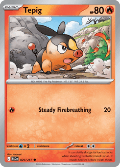 Tepig Pokémon card
