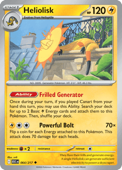 Heliolisk Pokémon card