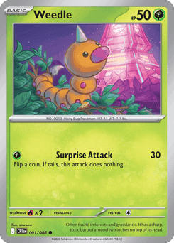 Weedle Pokémon card