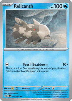 Relicanth Pokémon card