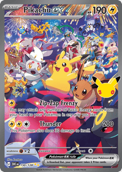 Pikachu ex 150/128 — 30th Celebration