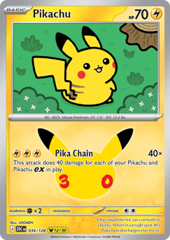 Pikachu 34/128 — 30th Celebration