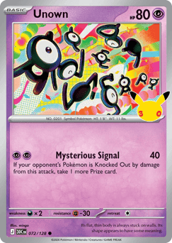 Unown Pokémon card