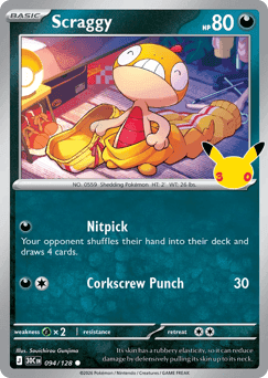 Scraggy Pokémon card