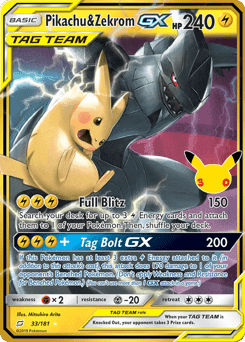 Pikachu & Zekrom-GX 33 — 30th Celebration: Classic Collection