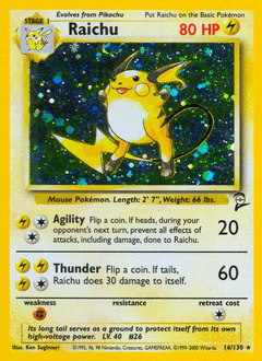 Raichu 16/130 — Base Set 2