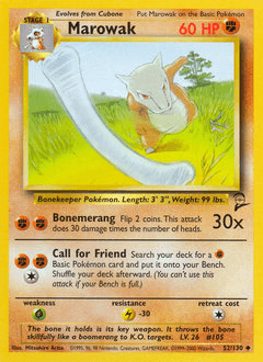 Marowak 52/130 — Base Set 2