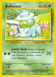 Bulbasaur 68/110 — Legendary Collection
