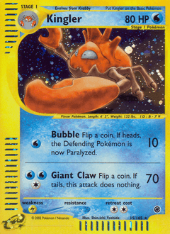 Kingler 15/165 — Expedition Base Set