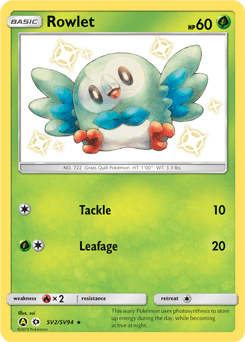 Rowlet SV2/94 — Hidden Fates Shiny Vault
